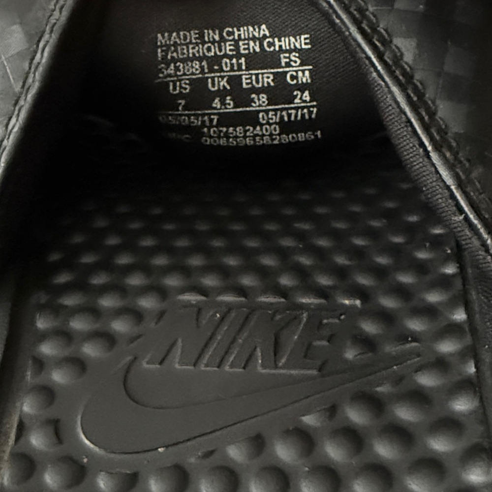 Nike Black and White Slide Sandals - Picture 2 of 3